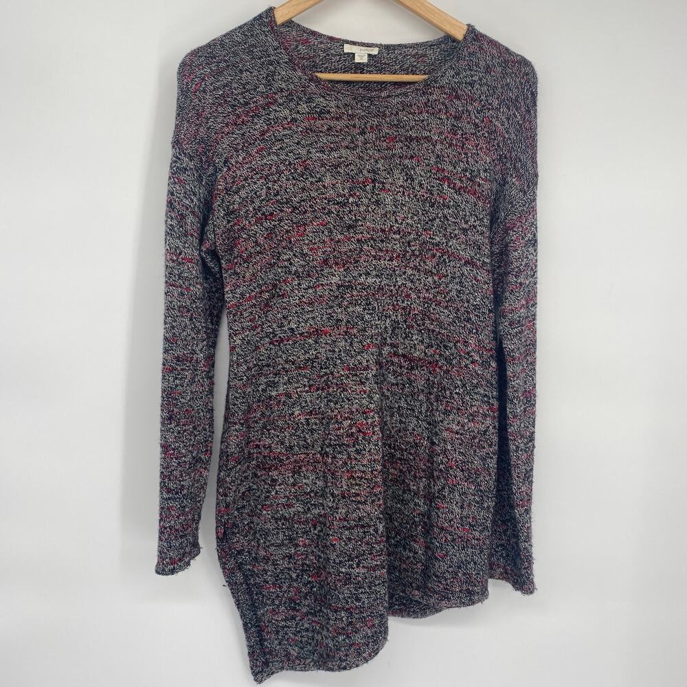 J. Jill Sweater Women’s XS Red & Black Heather Asymmetrical‎ Hem Lagenlook